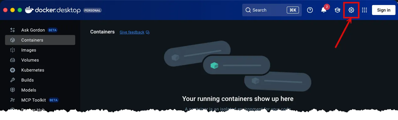 Docker Desktop Default View