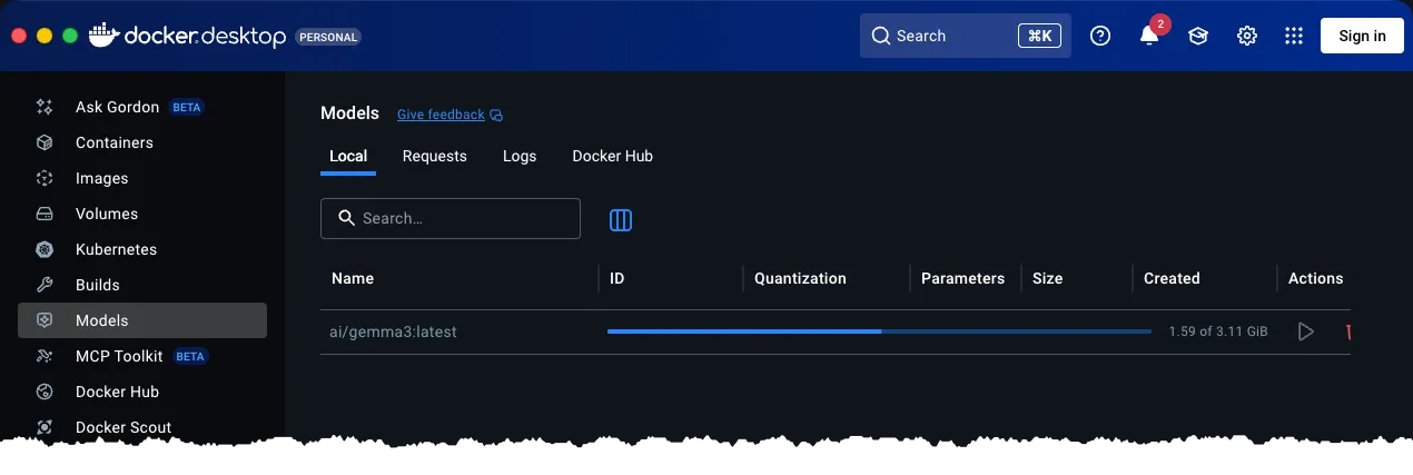 Docker Dekstop Models Download